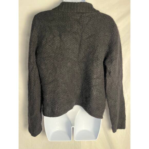 Lord & Taylor 100% Two-Ply Cashmere Cardigan Sweater Black XL Soft - Picture 3 of 7